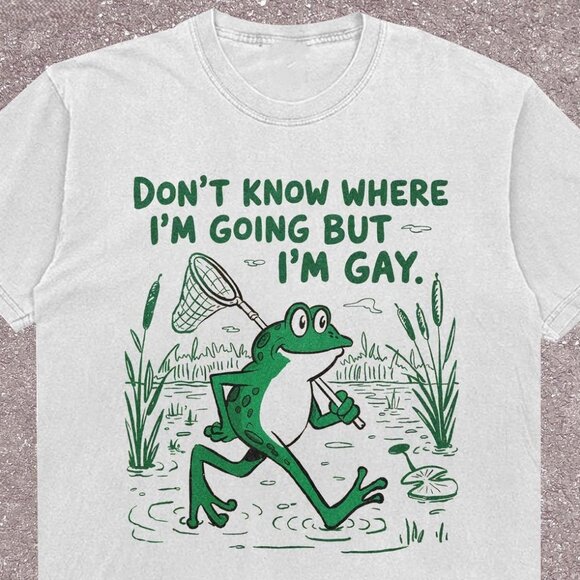 Tops - Gay Frog Graphic Shirt, Funny LGBTQ T-Shirt